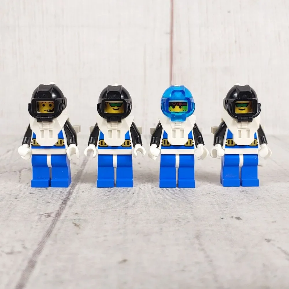 Lot 4 LEGO Aquazone Minifigures - Aquanaut 6175, 6195, 1822, 6125 Diver - Aqu001
